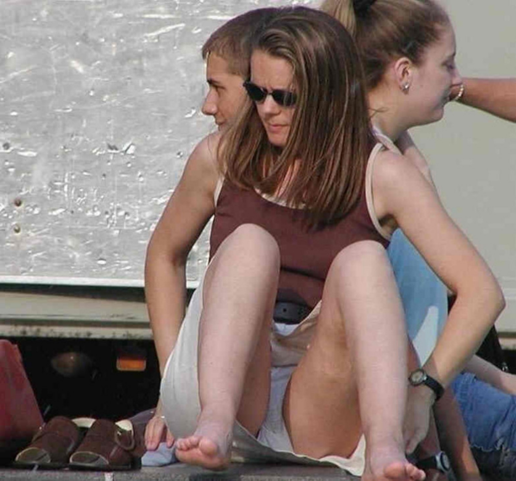 Accidental panty peek